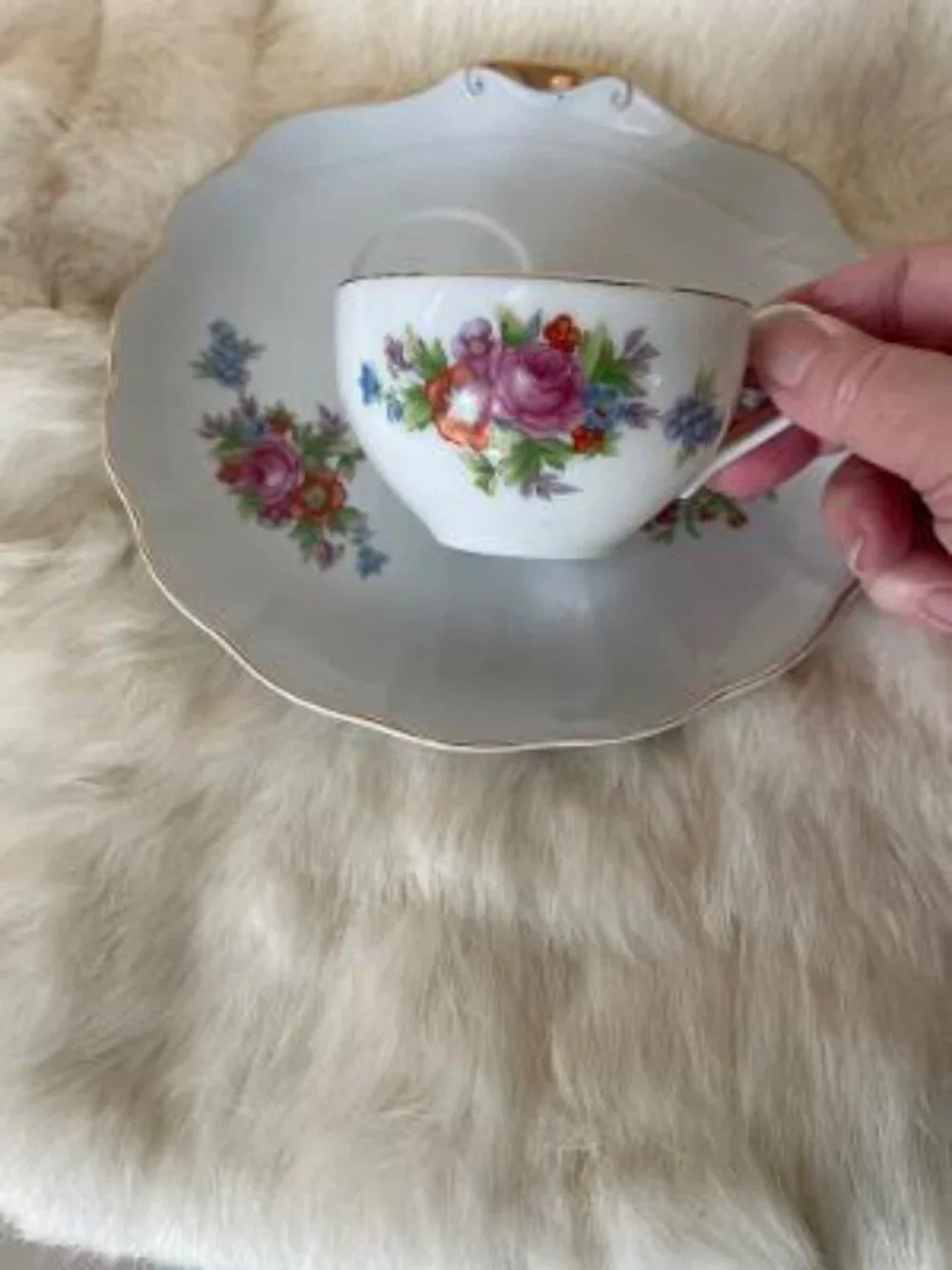 Floral China Snack Set. Japan. Nasco Del Coronado
